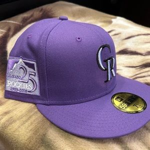 Colorado Rockies New Era 59fifty 7 1/2 Sports World Exclusive Purple Bottom